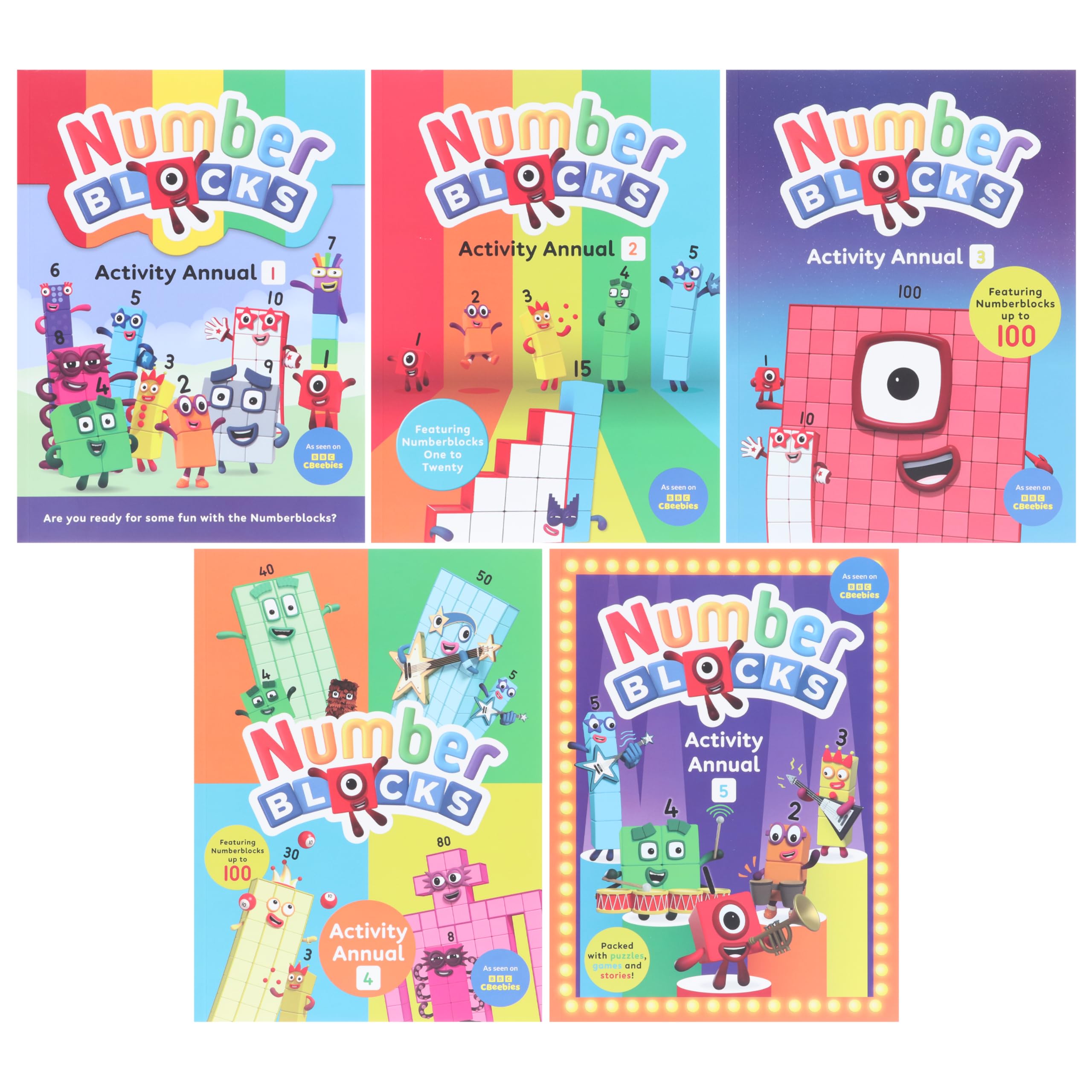 Numberblocks Fun Activity Annuals 1-5 Collection: 5 Books Set  - Ages 4+ - PB
