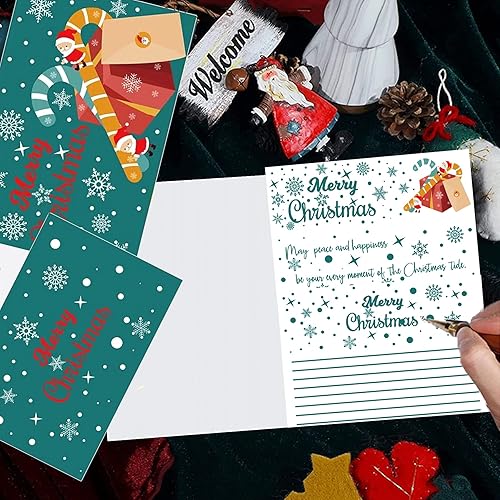 Miniatura 3 de wootile Tarjeta de felicitación de Navidad con sobres de 4 x 6 pulgadas, tarjeta de Navidad para árbol de Navidad, tarjetas de notas de Navidad,