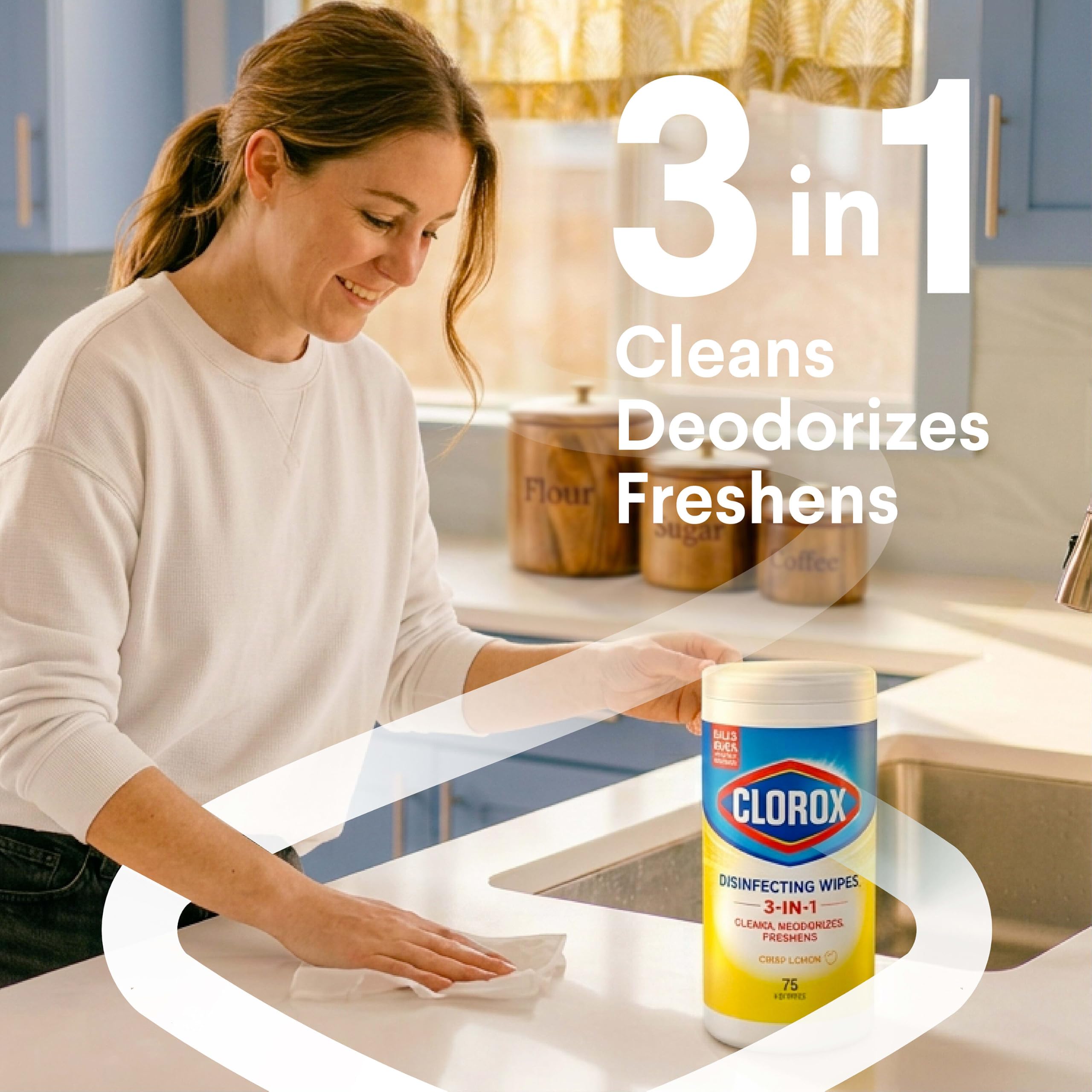 Disinfecting Wipes, Bleach Free, Fresh Scent, 75 Count G169904