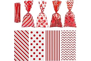Cellophane Treat Bags For Presents Red 100 Pack