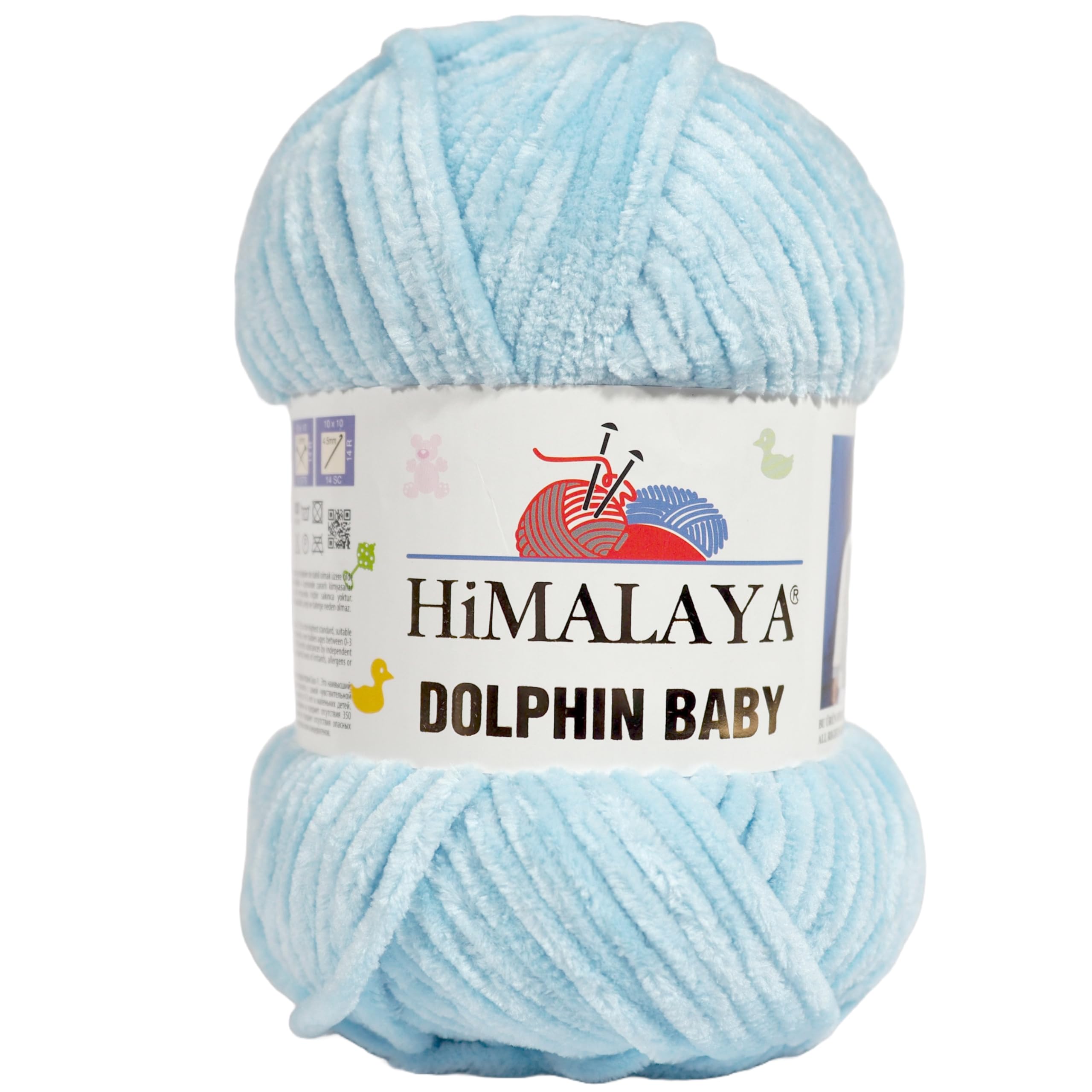 Himalaya Dolphin Baby Knitting and Crochet Yarn 100g Ball, Plush Amigurumi Yarn (Light Blue 80306) โ image 1