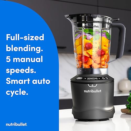 Miniatura 2 de nutribullet SmartSense - Batidora de tamaño completo de 5 velocidades, 1400 vatios, gris plomizo