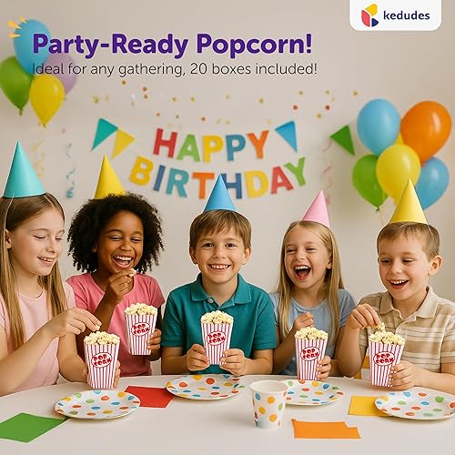 Miniatura 8 de kedudes Bolsas de palomitas de maíz de noche de cine para fiesta (40 unidades) – Cubos de papel para palomitas de maíz – Bolsas de palomitas de maíz