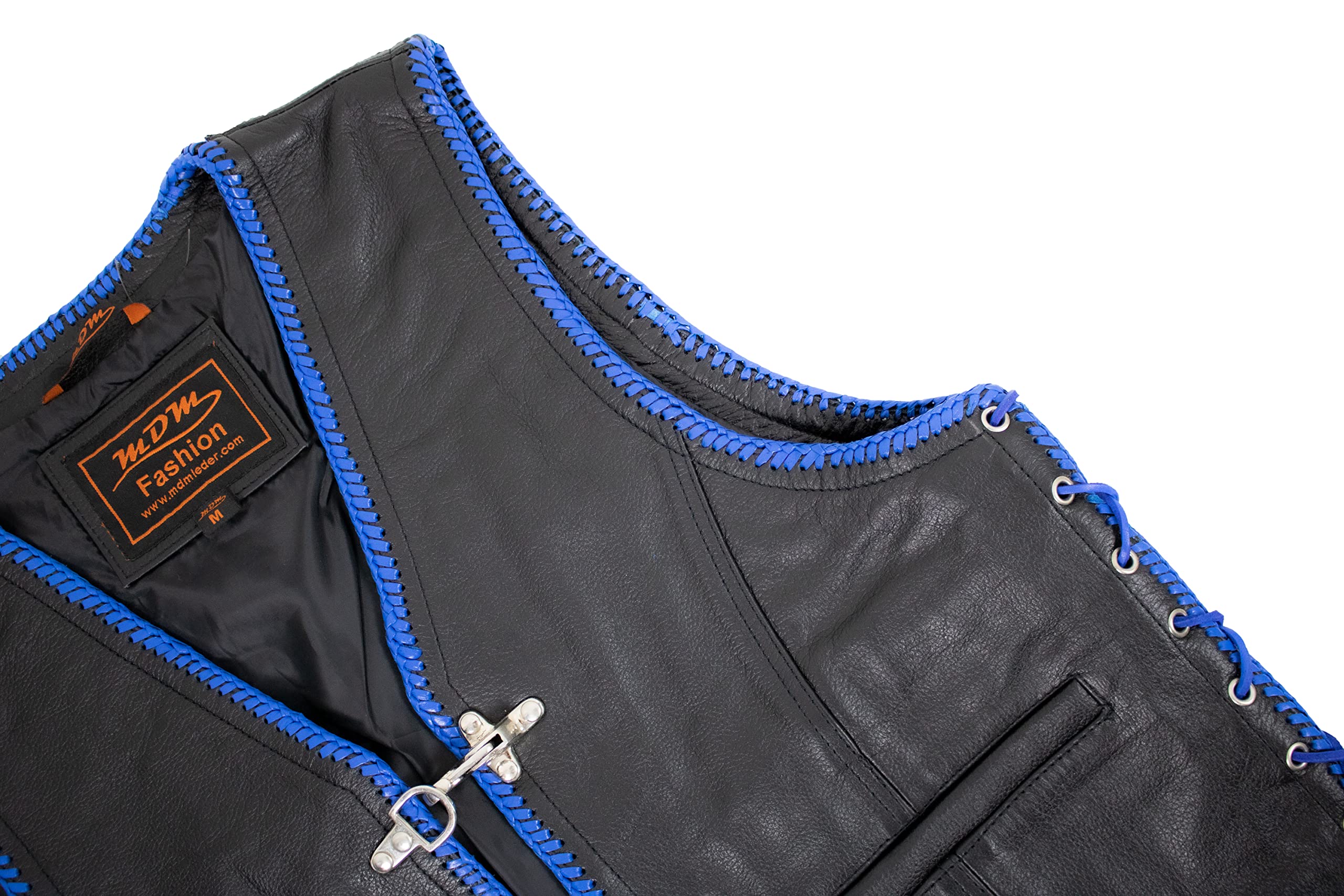Gilet in pelle da uomo, con blu Extra