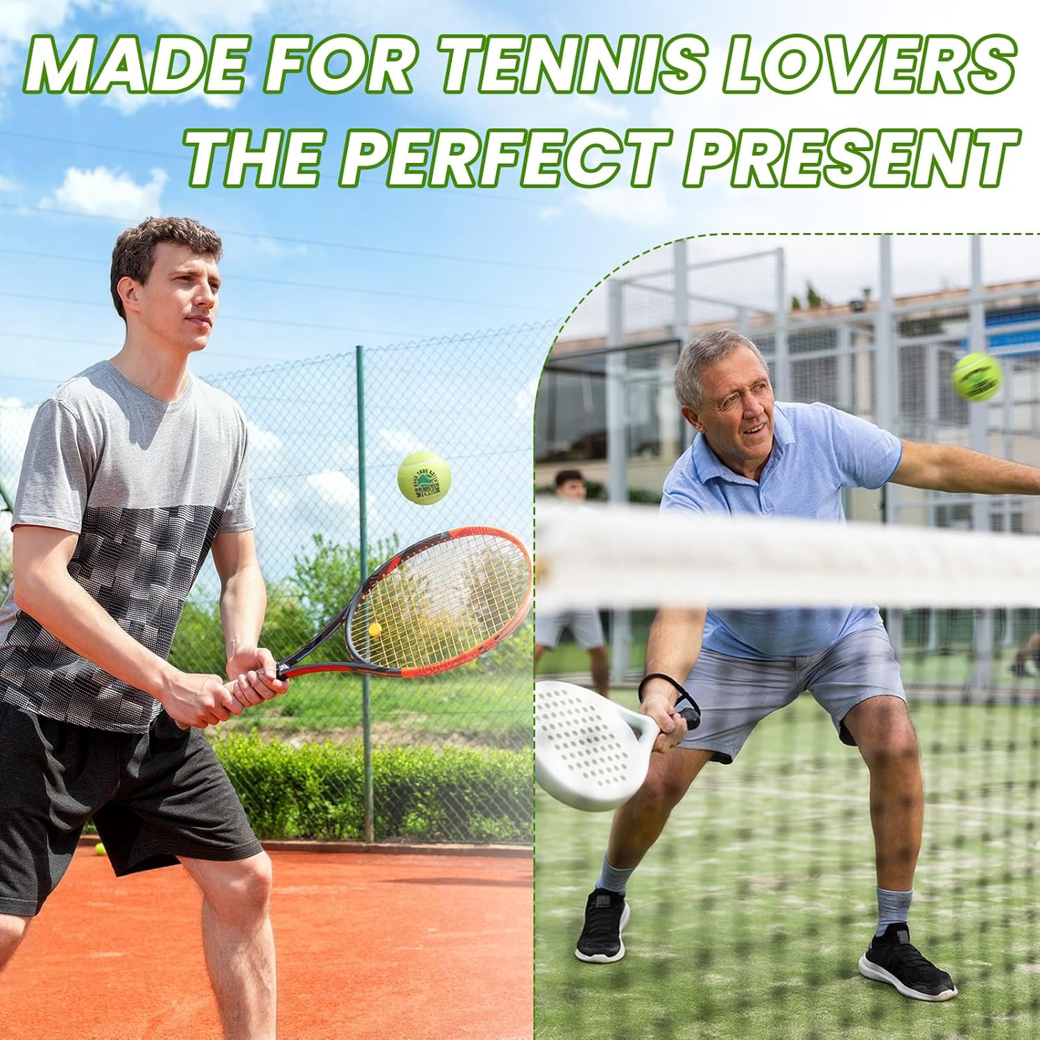 Shappy 6 Pcs Tennis Ball Gifts Set 6 Balls Stuff and 1 Gift Package Tennis Senior Night Gift for Boys Men Birthday Coach Players Team Appreciation Teammates Partners Tournament Keepsake