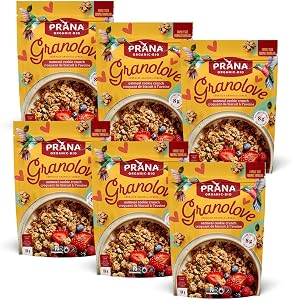 Prana Granolove |Oatmeal Cookie Crunch Organic Granola | Healthy Breakfast, Light on Sugar |Non-GMO, Vegan, Kosher | 6x750g