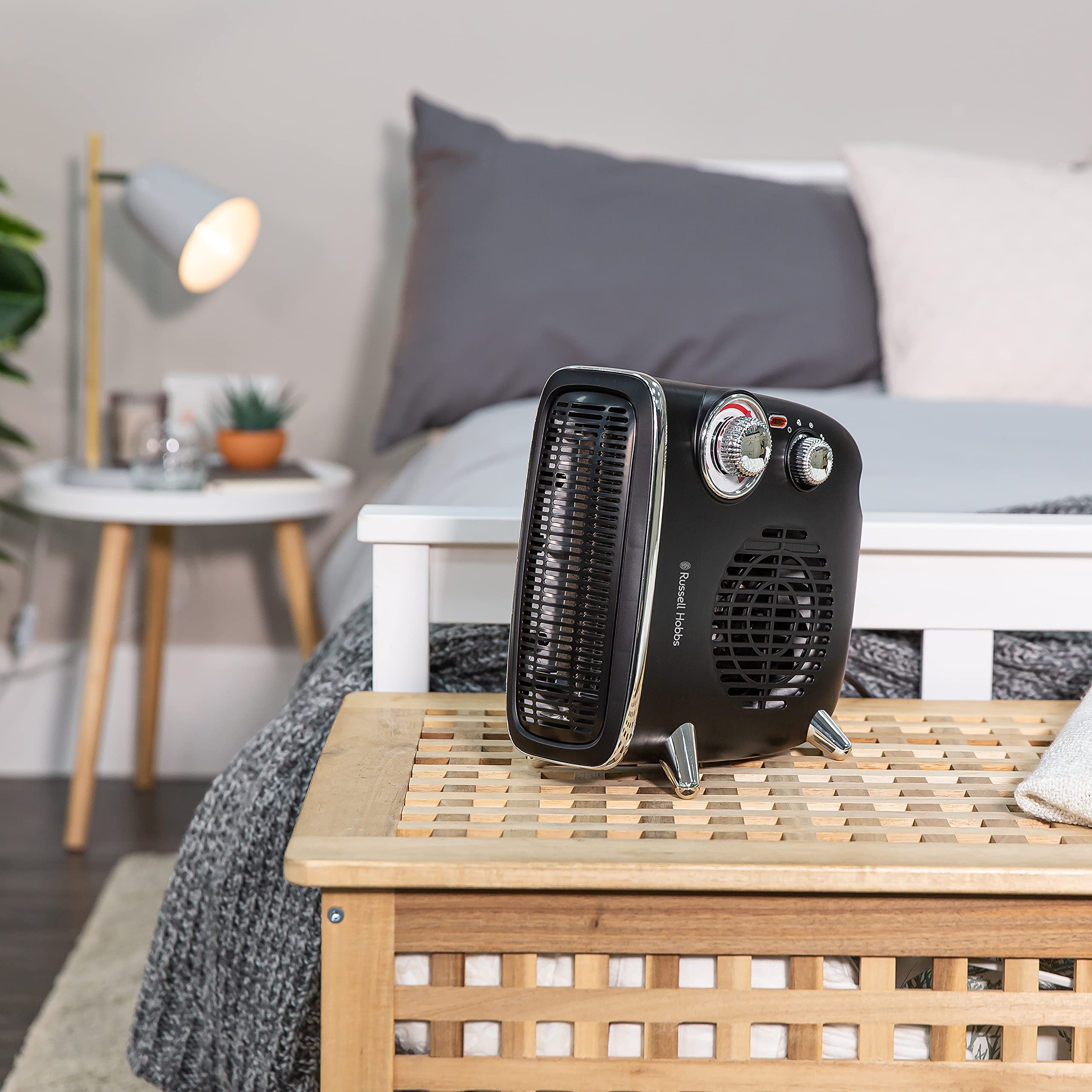 Russell Hobbs 1800W/1.8KW Electric Heater, Retro Horizontal/Vertical Fan  Heater in Black with Adjustable Thermostat, 2 Heat Settings, 20m² Room  Size, Dial Control, RHRETHFH1001B with 2 Year Guarantee : Amazon.co.uk:  Home u0026 Kitchen