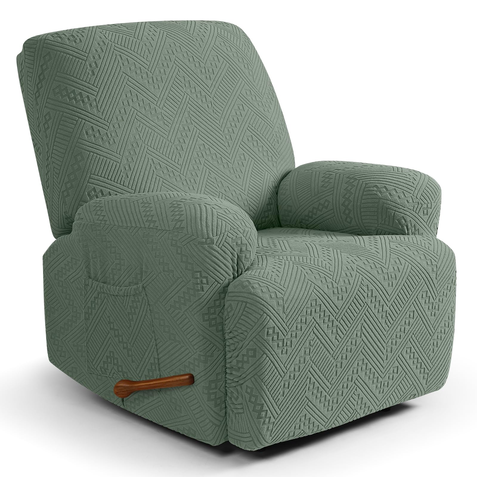 Ruaozz Oversized Recliner Chair Covers, Soft Recliner Slipcover, Sage Green