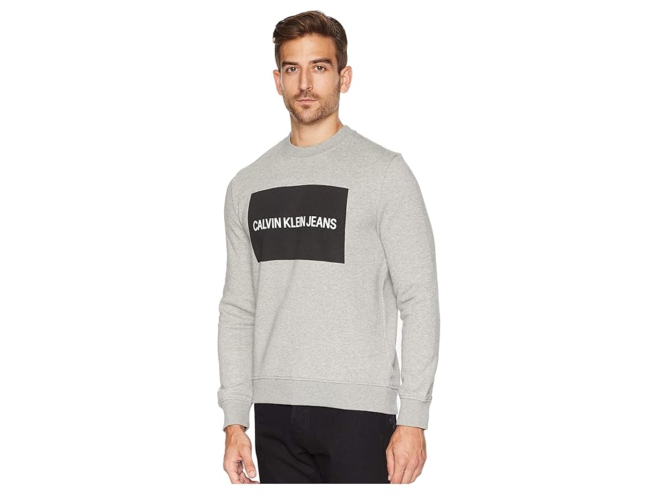 

Calvin Klein Jeans Institutional Logo Crew Neck Sweatshirt (Medium Charcoal Heather) Men's Sweatshirt, Black