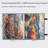 Nariolar Teka do przechowywania puzzli na 1000 elementów, 24 HD-przegródki, miejsce na 48 puzzli, przenośna, idealna do bezpiecznego przechowywania i organizowania puzzli, idealny dodatek do puzzli