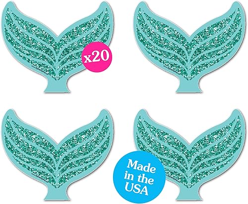 Miniatura 1 de Big Dot of Happiness Let's Be Mermaids - Decoraciones de cola para baby shower o fiesta de cumpleaños - Juego de 20