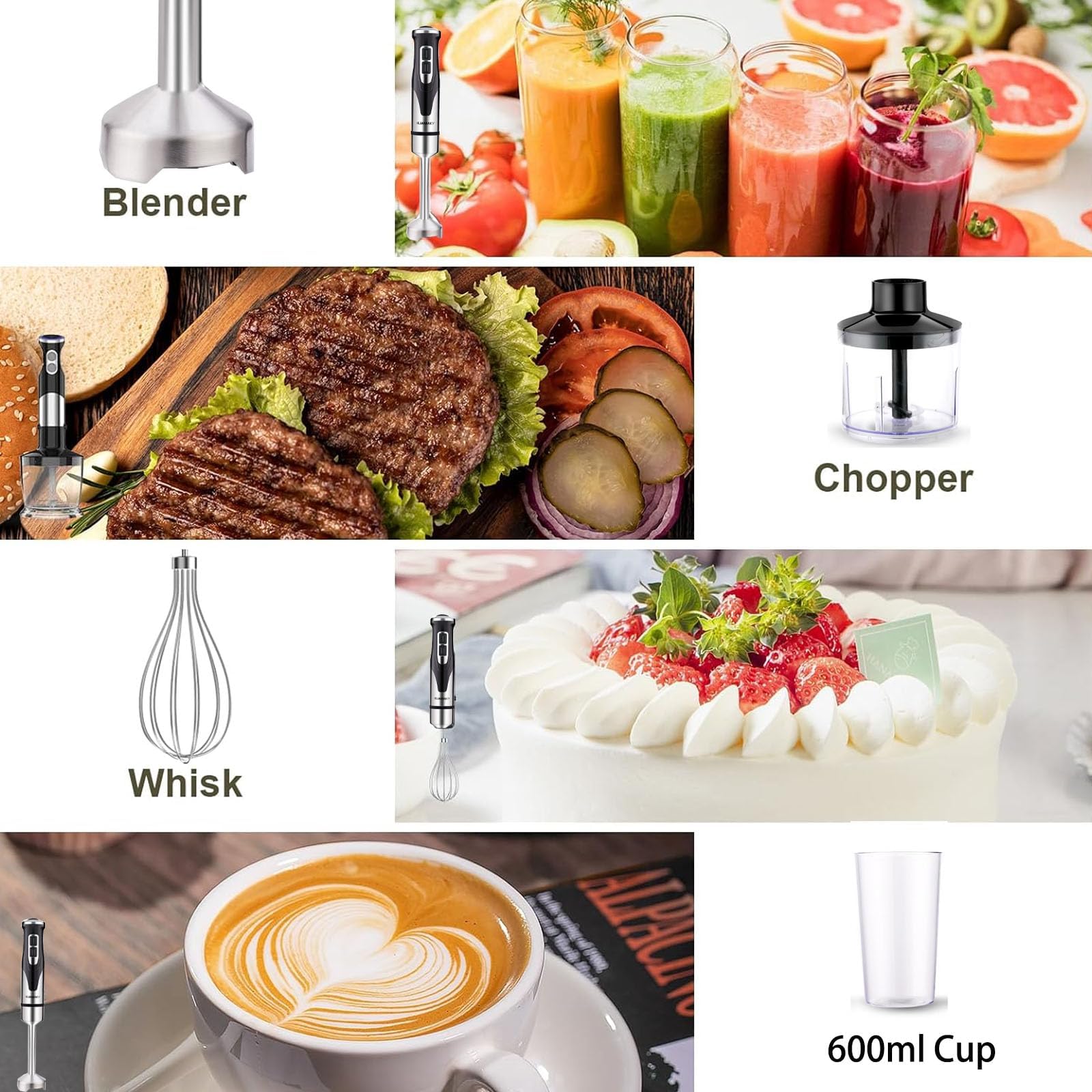 Zestaw Blendera Zanurzeniowego O Mocy 2000 W, Komercyjny Blender Ręczny Z Mieszadłem Ze Stali Nierdzewnej I Trzepaczką Do Jajek, Zmienna Prędkość 8000-18000 Obr./min, Elektryczny Blender Kijowy Do Tłu