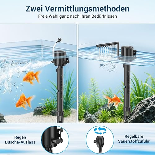 Gardray Aquarium Internal Filter with UVC Steriliser & Timer, 5-in-1 Filter Pump for 60L Fish Tank, 6W Lamp Anti Algae U-V Clarifier for Freshwater & Saltwater Fish - 3