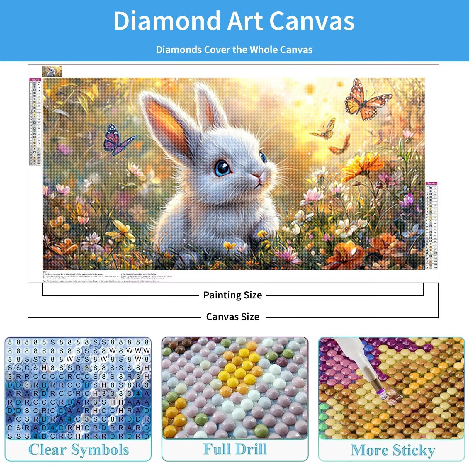 Diamond Painting Schmetterling Diamant Painting Bilder Set 180x90 cm Q0-27