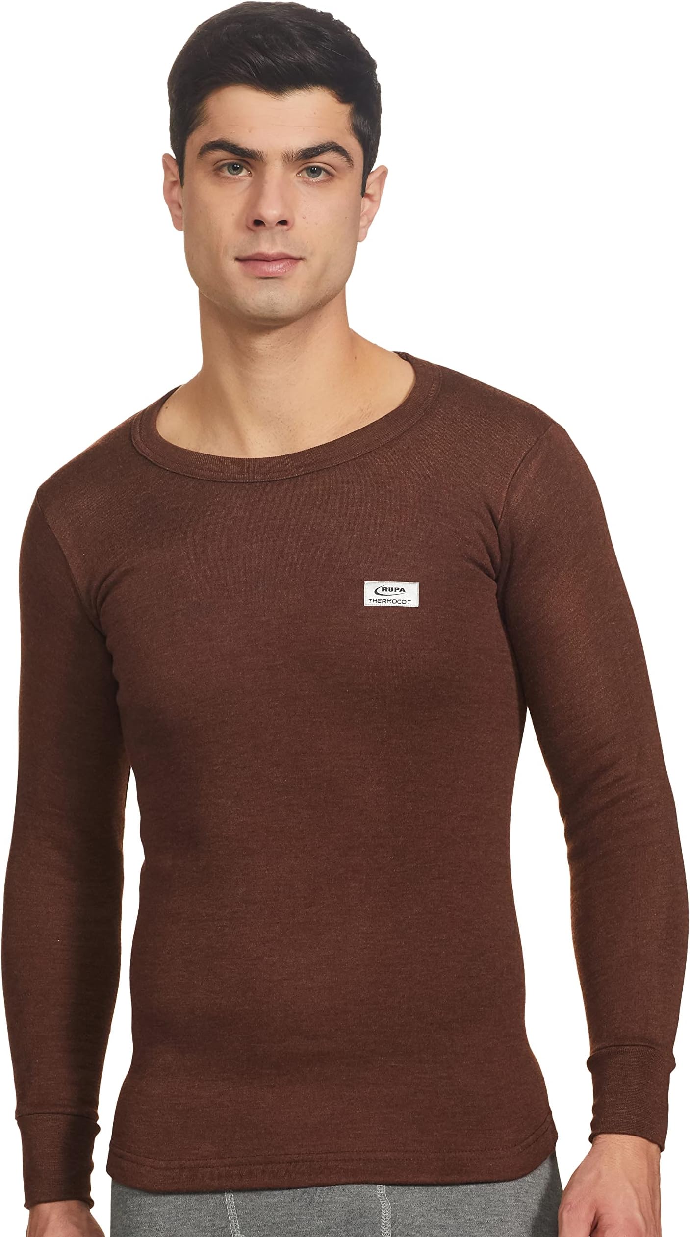 Rupa ThermocotTHERMOCOT Winter Thermal Top for Men in Cotton Blend | Round Neck Men's Inner Thermal Wear | Full Sleeves and Snug Fit | Premium Thermal Vest for Men | Pack of 1