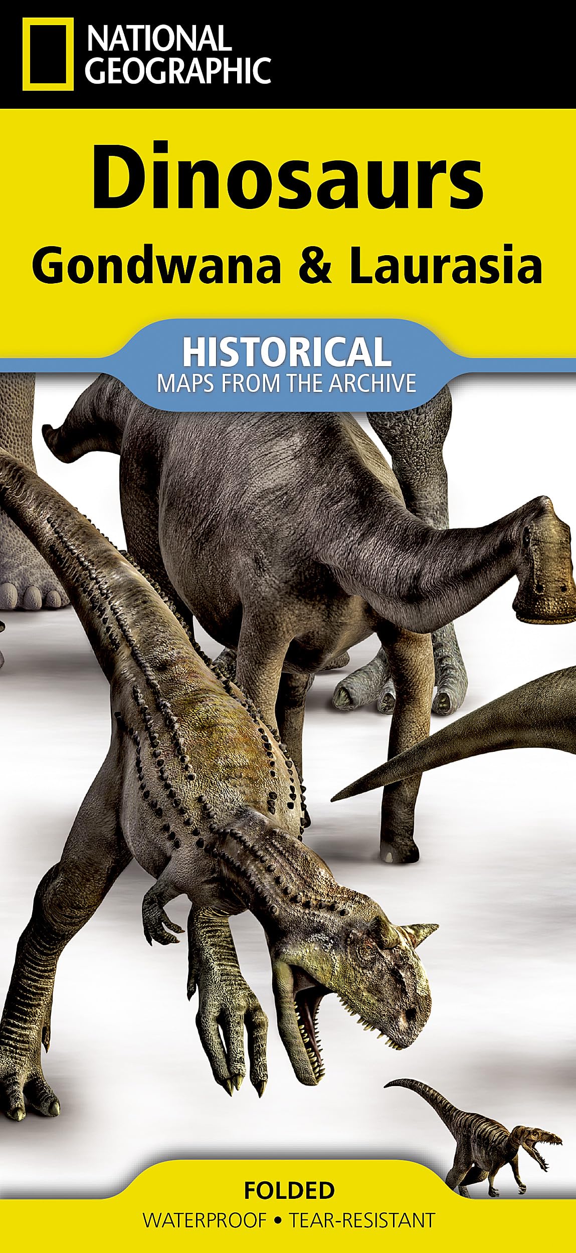 National Geographic Dinosaurs of Gondwana & Laurasia Map(folded from the Archives)