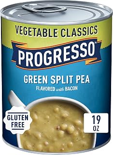 Progresso Green Split Pea Soup with Bacon, Gluten Free Vegetable Classics Canned Soup, 19 oz Can