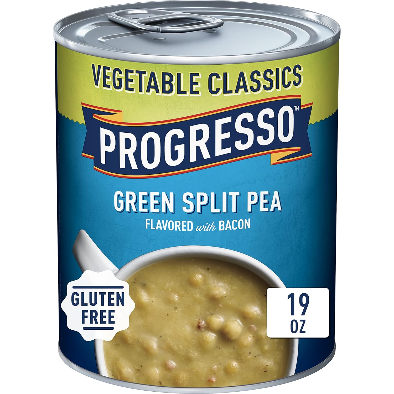 Progresso Green Split Pea Soup with Bacon, Gluten Free Vegetable Classics Canned Soup, 19 oz Can