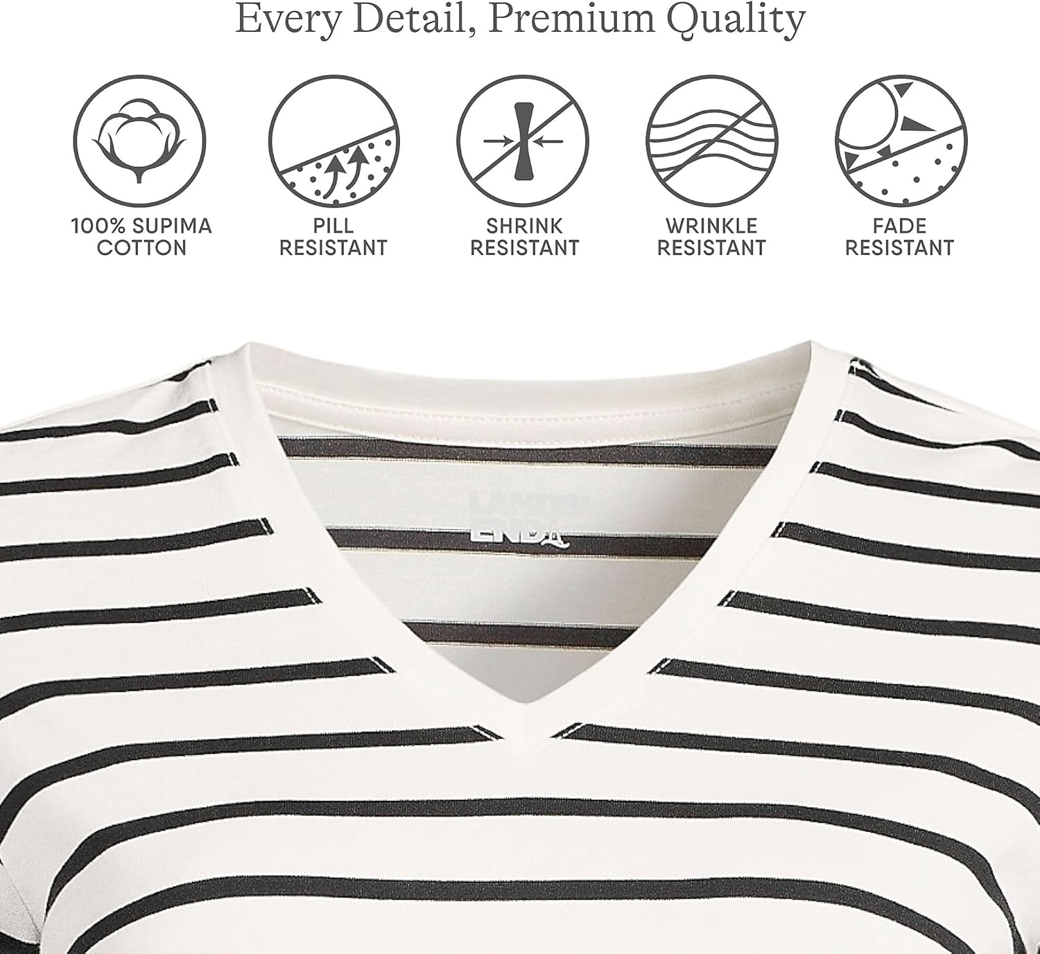 Lands' End Women's Relaxed American-Grown Supima Cotton Long Sleeve V-Neck T-Shirt - Image 4