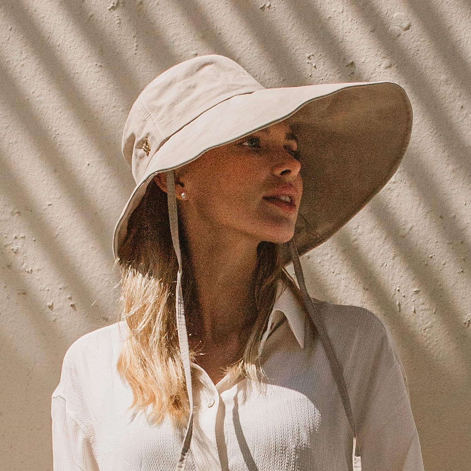 Powder Cotton Unbalanced Wide Brim Floppy Sun Hat Bucket Hat Christy