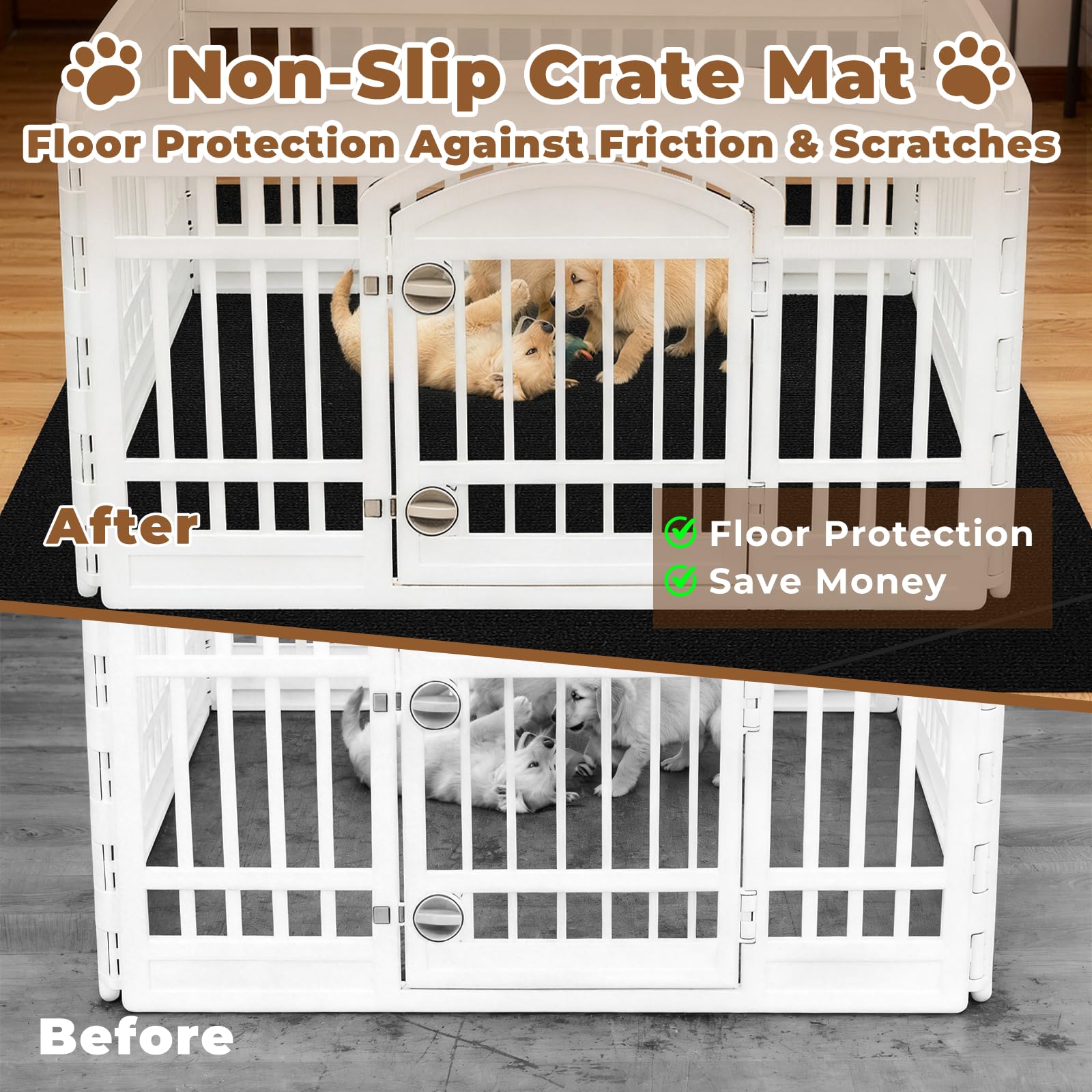 Tapete para perros de 43 x 43 pulgadas, tapete extra grande reutilizable para entrenamiento para cachorros, súper absorbente, de secado rápido, impermeable, antideslizante, para jaula, suelo, perrera