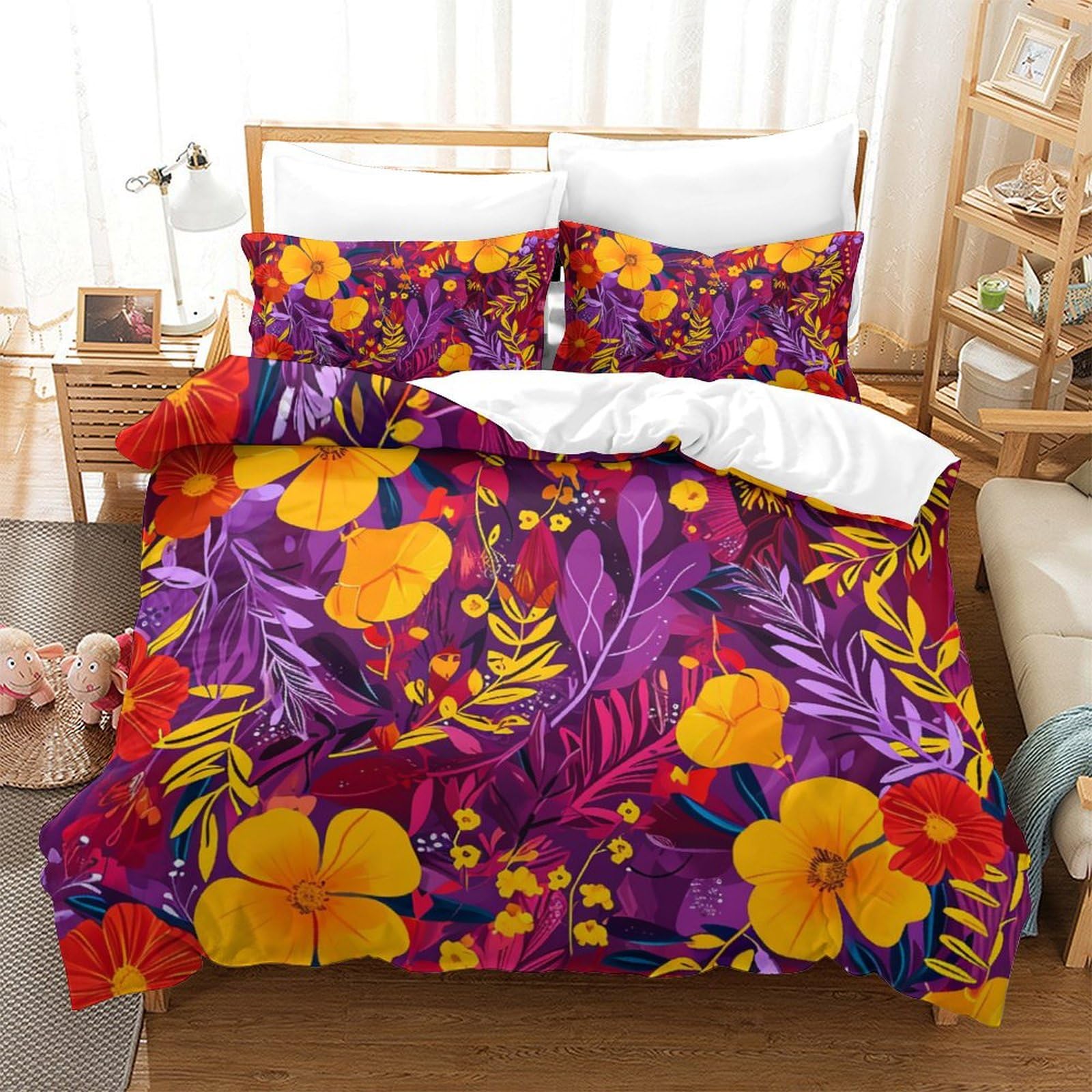 Parure de lit microfibre 260x220 cm motif 3D haut relief housse couette super king