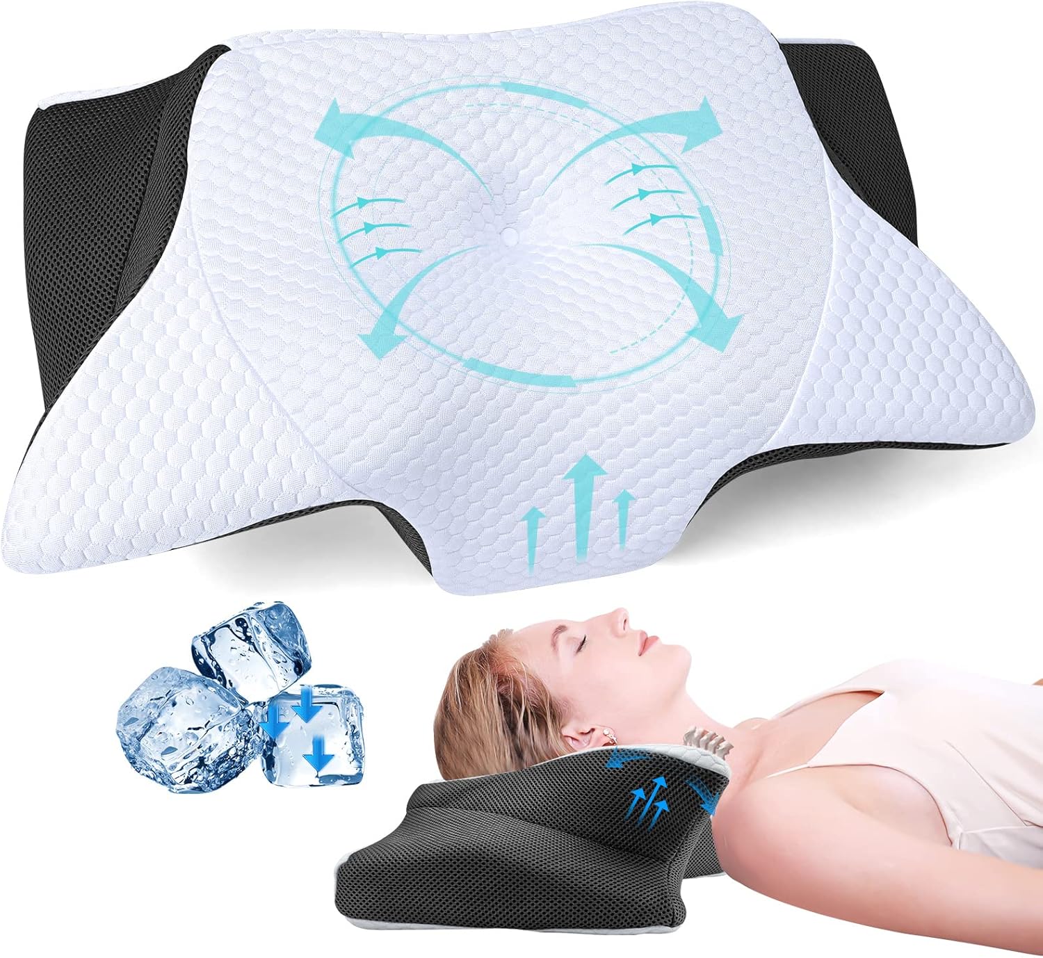 SAHEYER Pillow Memory Foam Neck Pillow King Size Anti Snoring Pillow