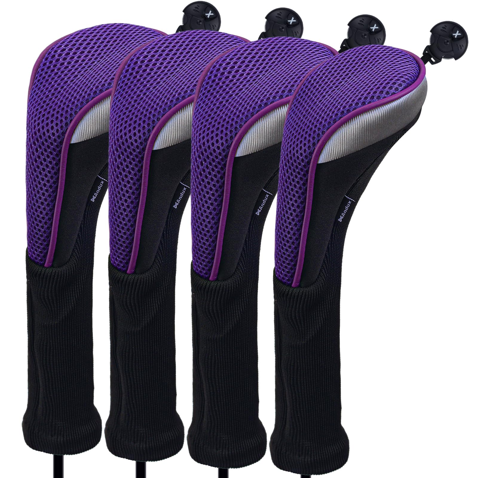 Andux 4 pcs/lot Long cou couvertures de tête de club de golf hybride avec interchangeables sans étiquette. Ctmt-02