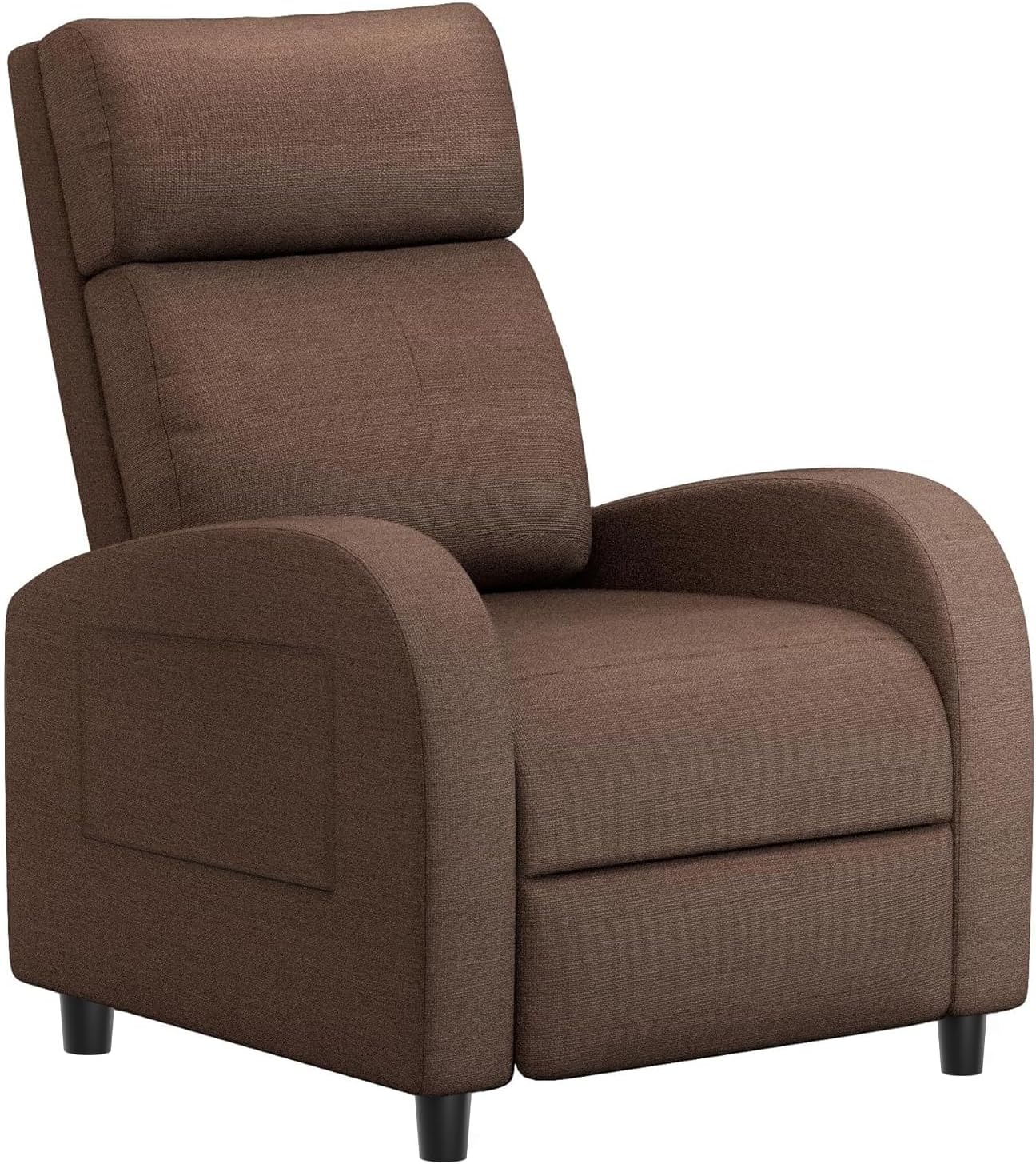 Recliner Chair, Recliner Sofa for Adults, Recliners Home Theater Seating with Lumbar Support, Reclining Sofa Chair for Living Room (Fabric, Brown)