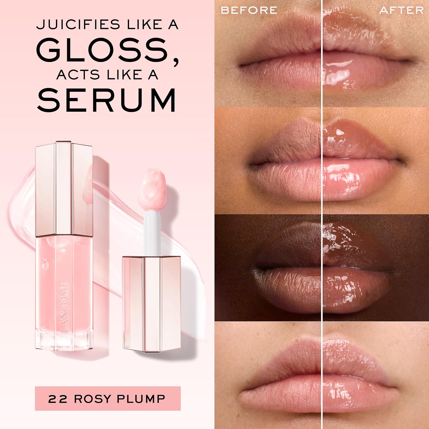 Lancôme Lip Idôle JuicyTreat Oil-in-Gloss -24HR Hydrating Gloss with Squalane for Instant Shine - Image 2