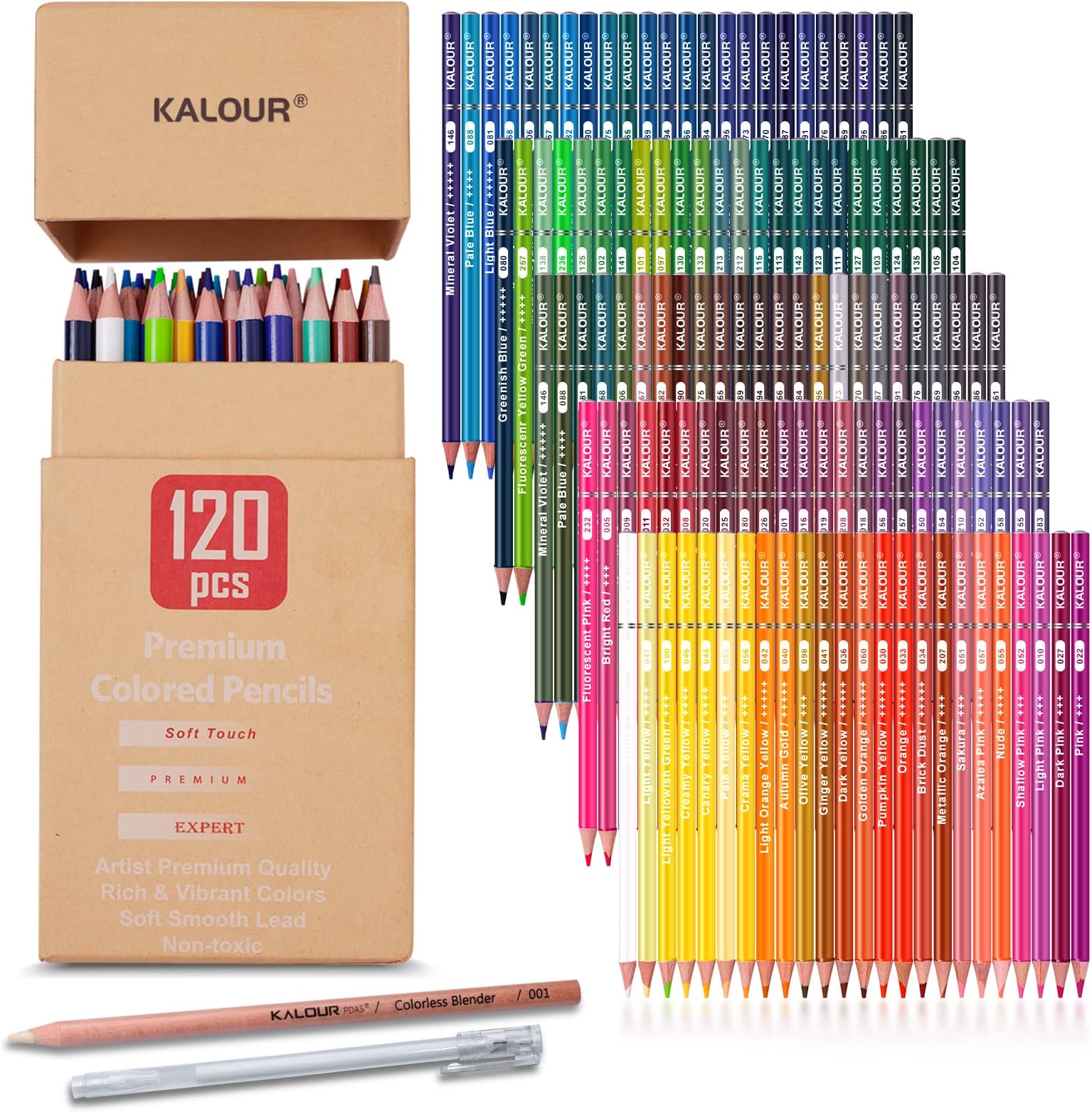 KALOUR Premium Colored Pencils,Set of 120 Colors,Artists Soft Core with Vibrant Color,Ideal for Drawing Sketching Shading,Coloring Pencils for Adults Beginners kids