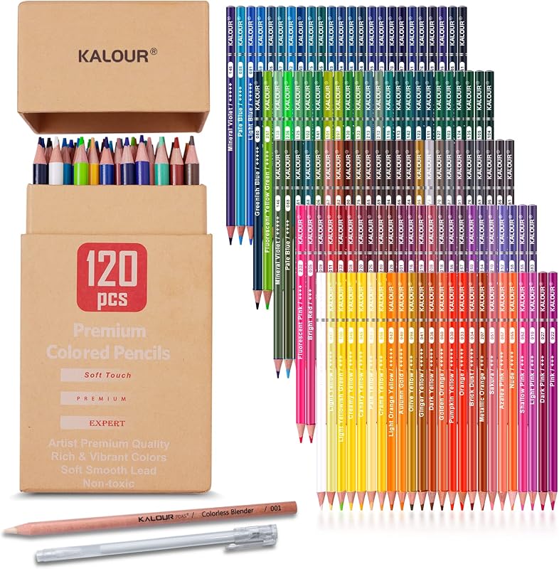 Premium Colored Pencils,Set of 120 Colors,Artists Soft Core with Vibrant Color,Ideal for Drawing Sketching Shading,Coloring Pencils for Adults Beginners