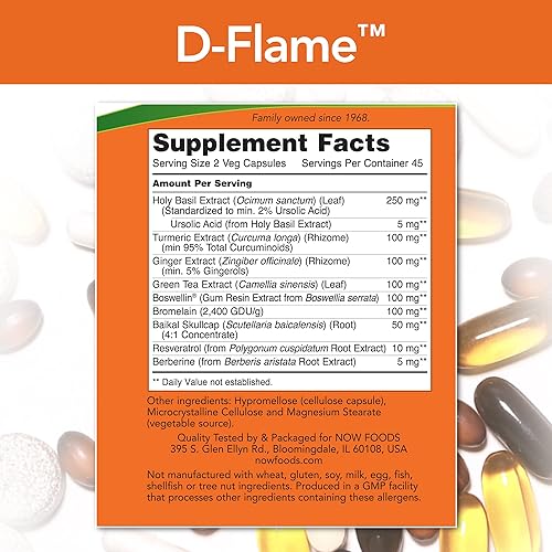 Miniatura 2 de NOW Foods D-Flame, 90 cápsulas (paquete de 3)