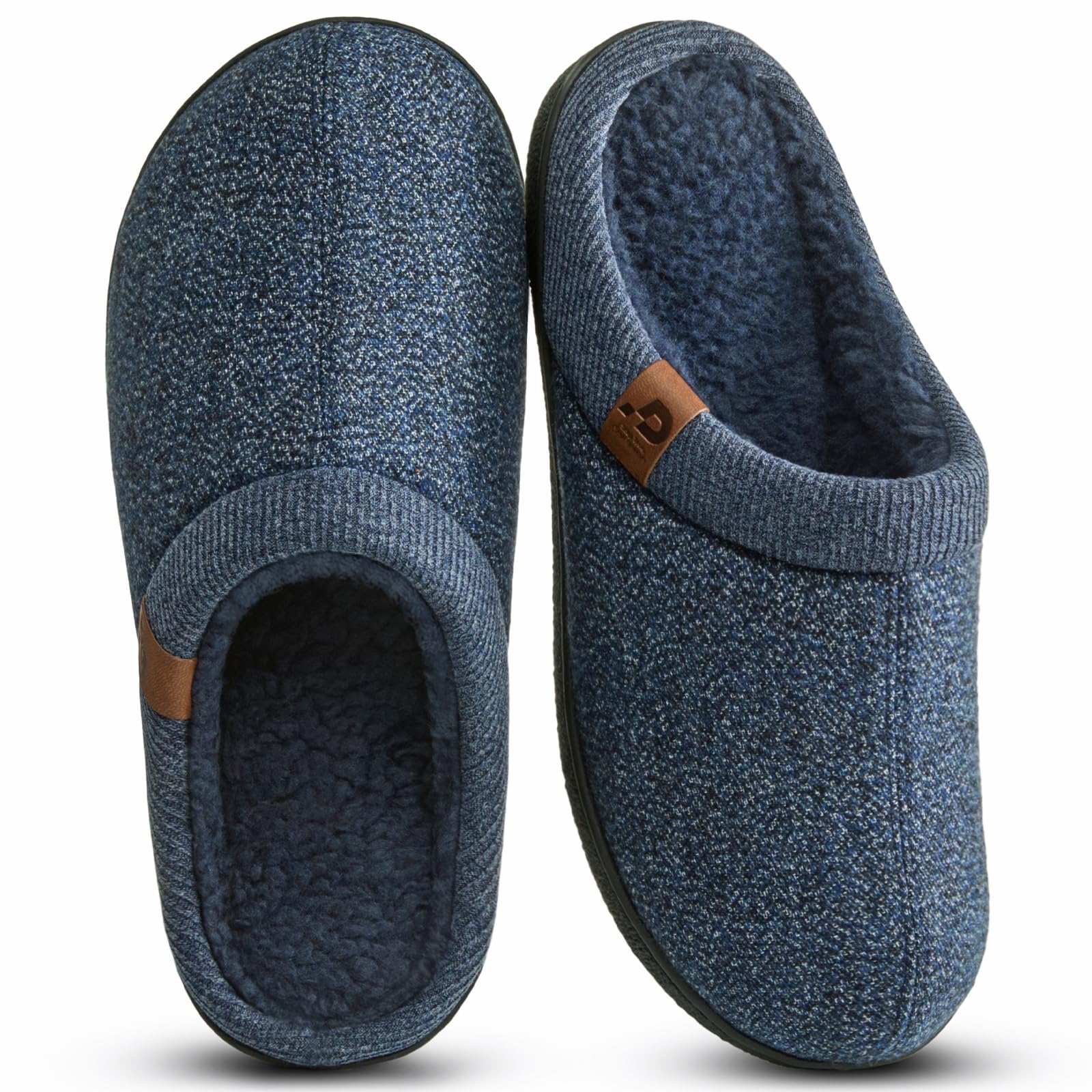 Misolin Herren Weite Passform Hausschuhe Memory-foam Bequem Warme Pantoffel | Winter, Wolkenartig, Slip-on, Maschinenwaschbar, Rutschfest Sohle, Leicht, Innen-und Außenbereich, Geschenke