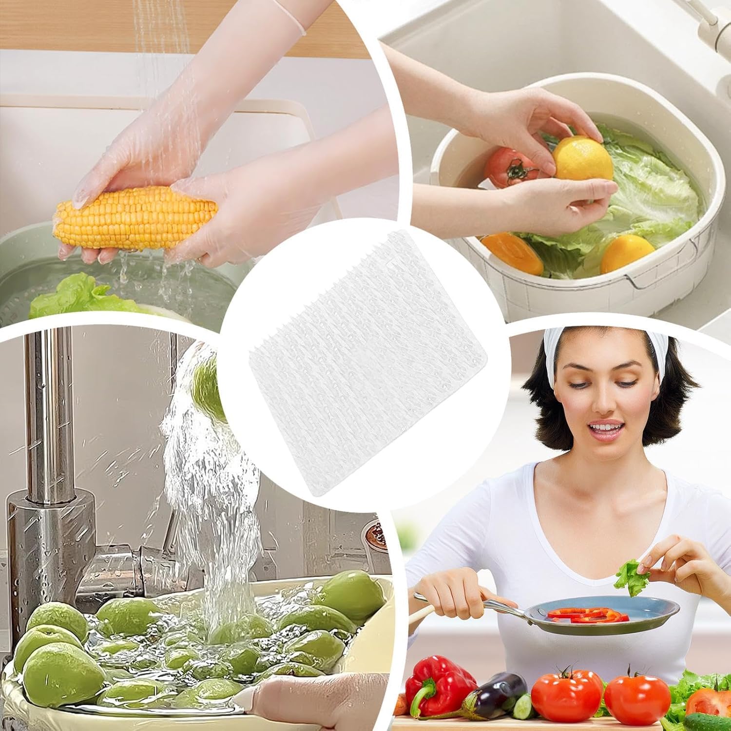 Flexible Fruit Scrub Brush, Vegetarian Scrubber for Cleaning Food, 10X Flexible Vegetable Fruit Cleaner Brush, Food Cleaning Washer for Fruits, Vegetables, Cucumbers,