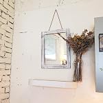 AAZZKANG Wall Mirror Rustic Wood Mirror with Framed Rectangle Decorative Farmhouse Bedroom Bathroom Hanging Mirror Home Wall Decor White