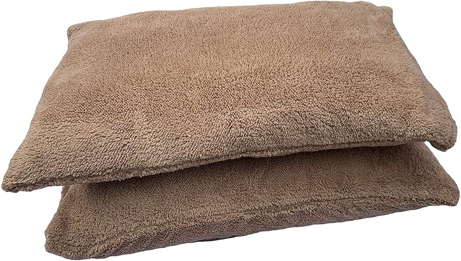 Arlinens Beige/Latte Teddy Fleece Fur/Sherpa Pair Of Pillowcases With Pair Of Hollow Fiber Pillows In 50 X 75Cm ()