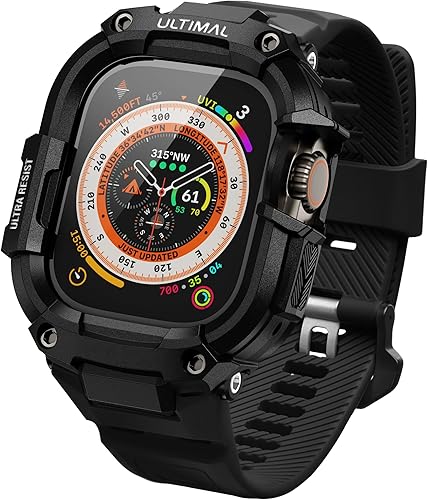 ULTIMAL Compatible con correas de Apple Watch de 1.772 in1.732 in1.929 in, para Apple Watch Series UltraUltra 2987654SESE2 para hombre, con funda