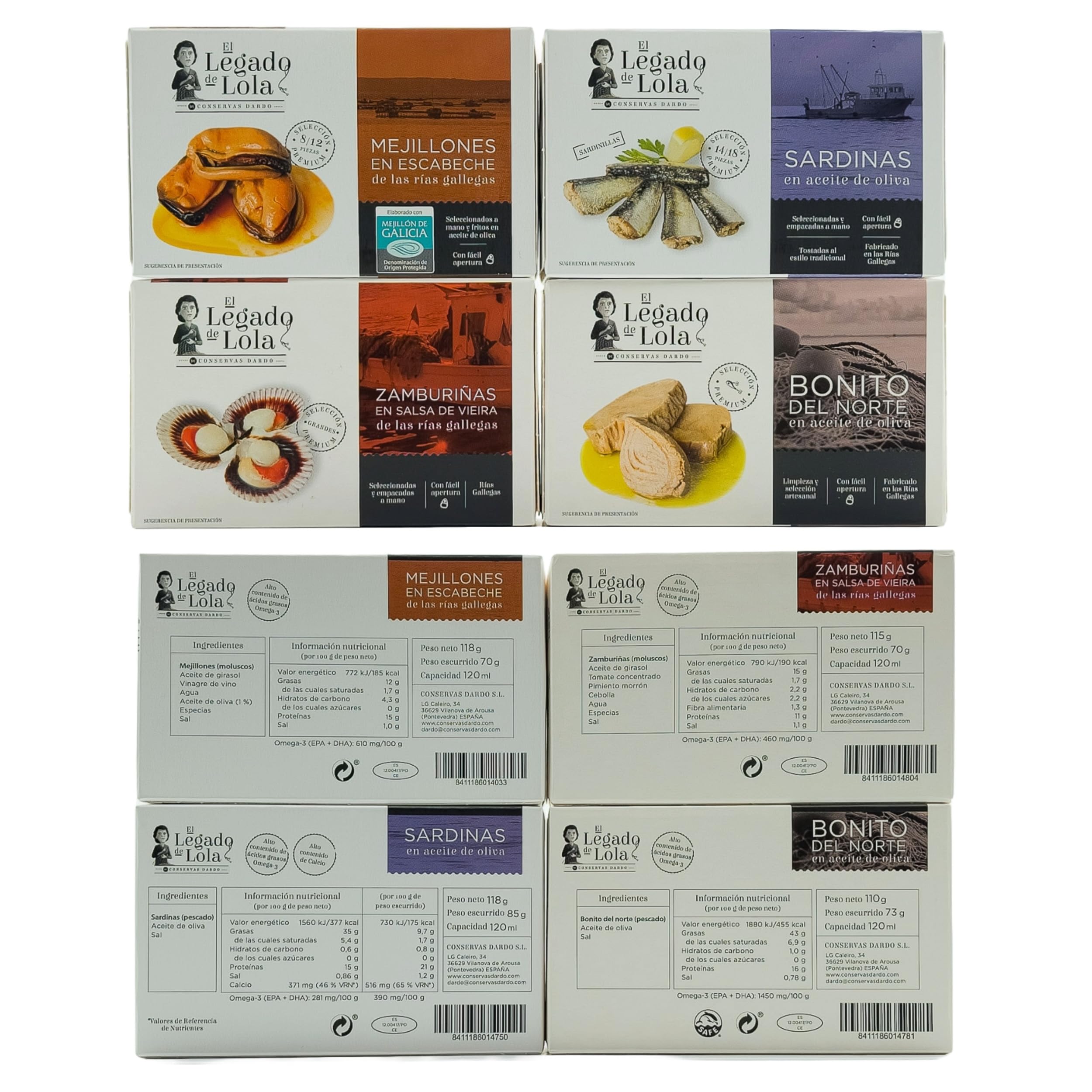 Caja Regalo Gourmet Lola de VinNatura con Conservas Premium de Galicia | Cesta gourmet de Galicia, regalos de empresa y celebraciones, elaboración tradicional, tarjeta personalizable