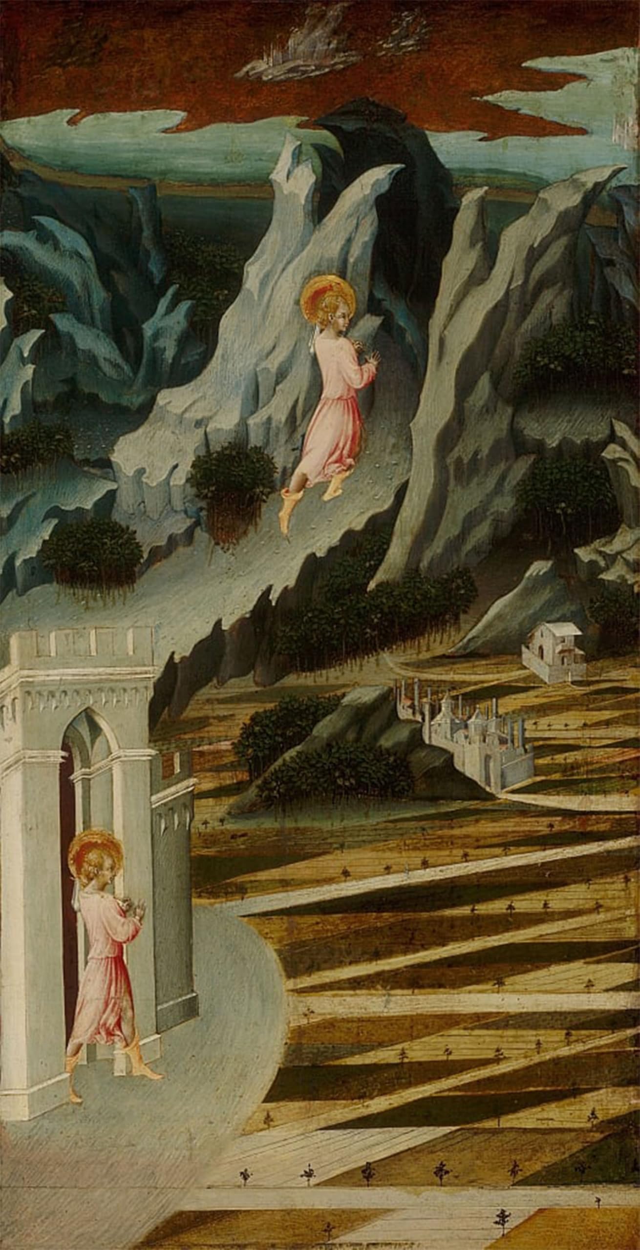 POSTERIIk Vintage Art Print Images Pictures Print Saint the Baptist Entering the Wilderness by Di Paolo Modern Colour Posters for Office Home Decor 60x90cm