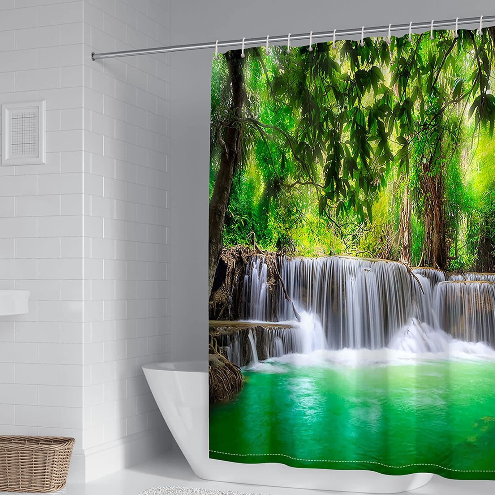 Rideau de douche de qualité supérieure polyester à motif cascade 180x180cm