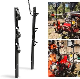 ECOTRIC 3-Place Lockable Trimmer Rack - Heavy Duty Steel Weed Eater Holder for Landscape Trailer Truck