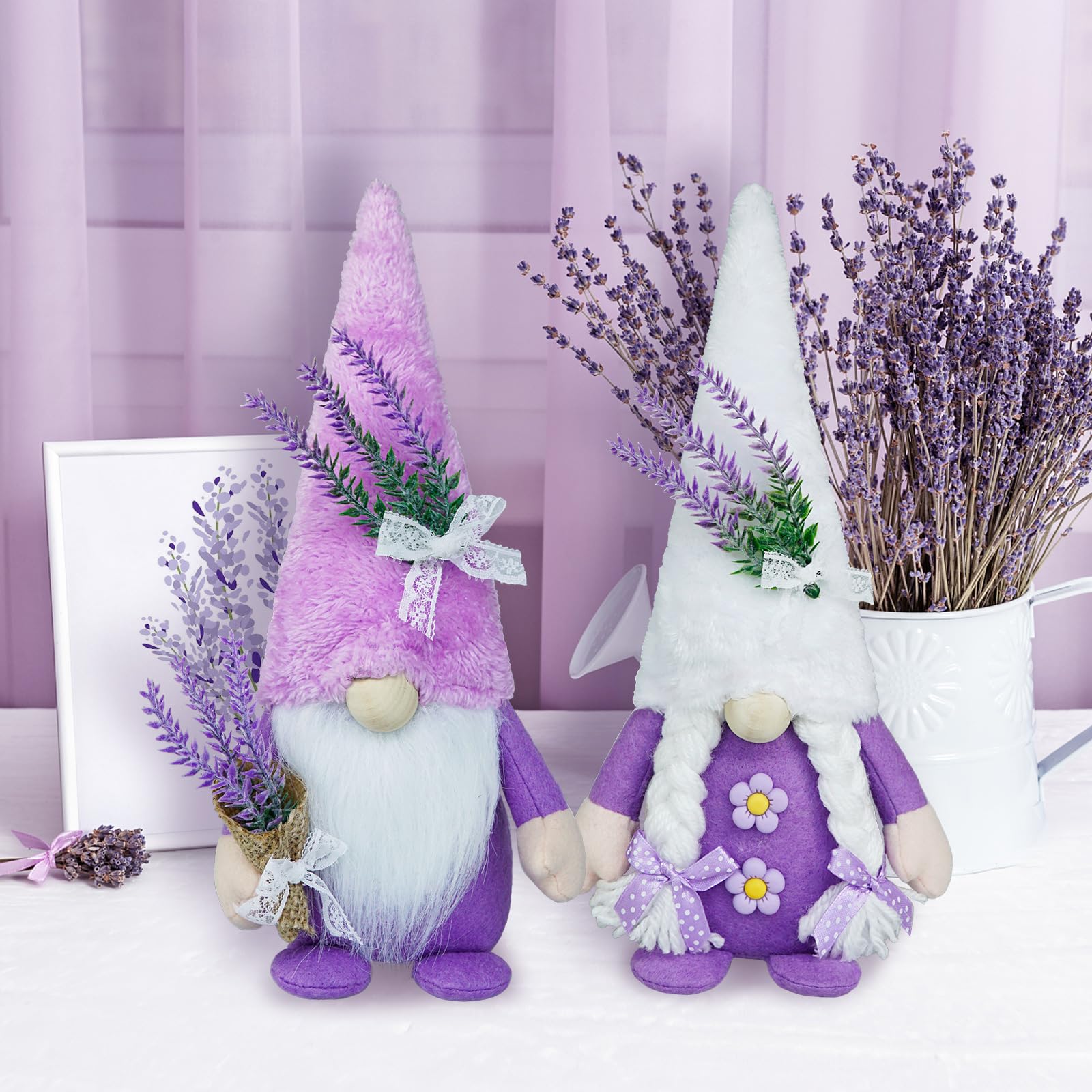 Gnomo svedese primaverile in peluche lavanda decorazione per la casa regalo fatto a mano viola per cucina vassoio