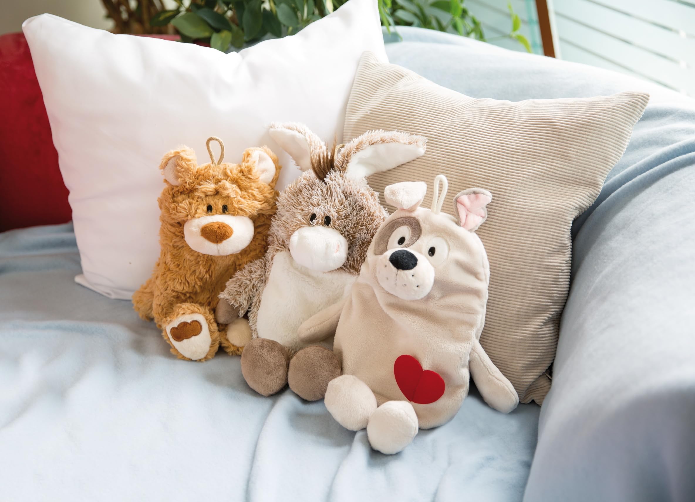 NICI Borsa dell'acqua calda Cane 300ml 34cm beige - Sostenibile, 2 in 1 - Peluche morbido e accogliente e scaldino per letto per ragazze e ragazzi