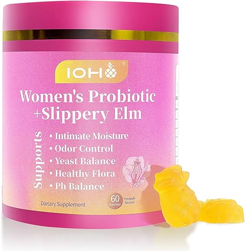 Her Juicy - Gomitas de probióticos femeninos para mujeres, sabor a piña tropical, apoya el equilibrio del pH, la salud digestiva e inmunológica, con