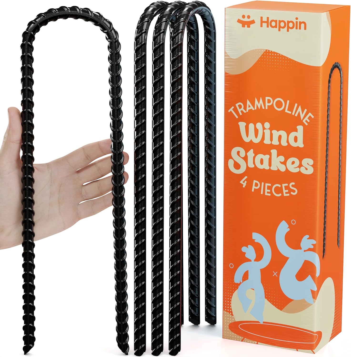 Happin Trampoline Stakes Anchors High Wind, Ground Anchors