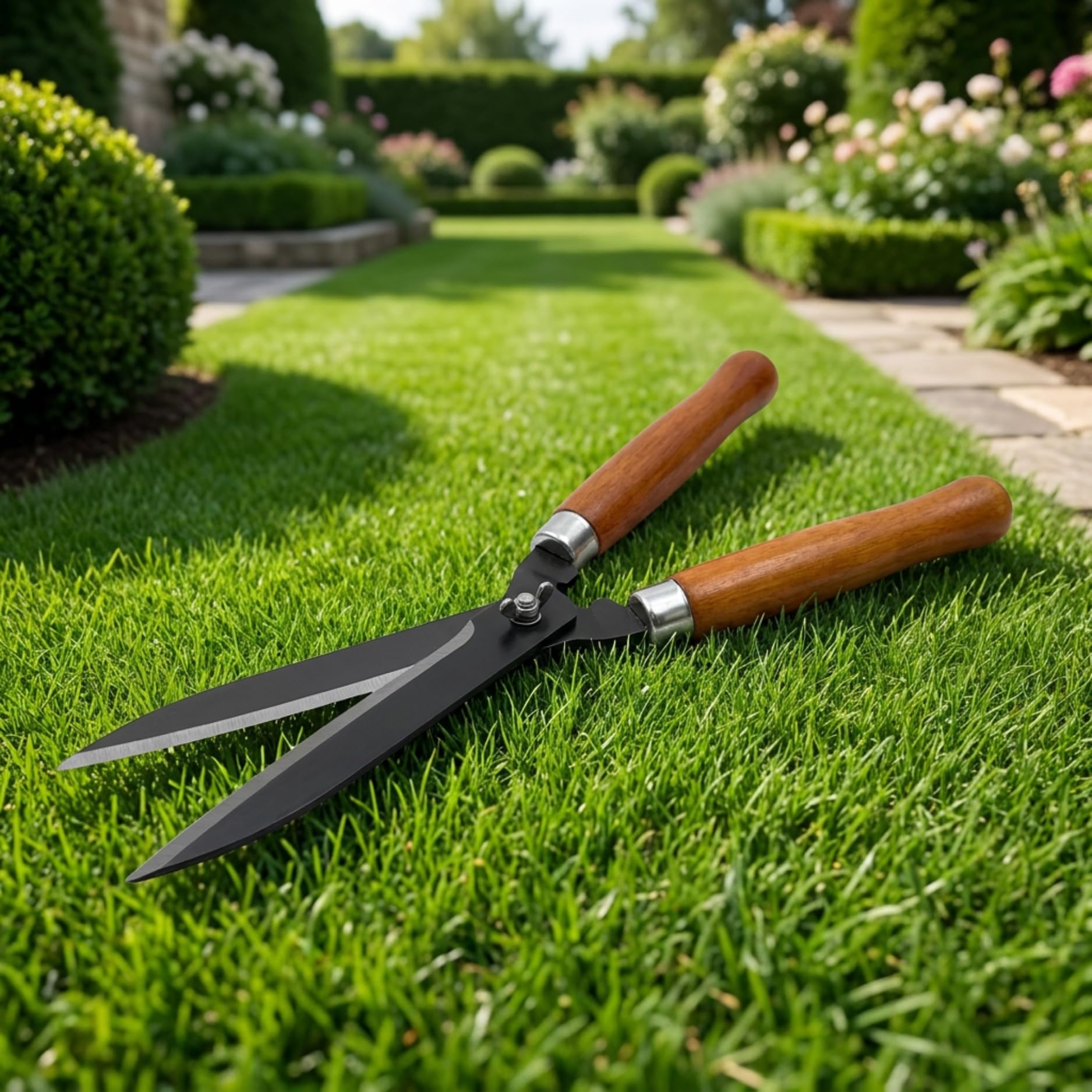 ecofynd Garden Grass Shears With 11-Inch Long Straight Sharp Blades, Manual Grass Cutter with Wooden Handle for Precise Lawn Edging, Grass Trimming & Border Maintenance (GT030)-image-35