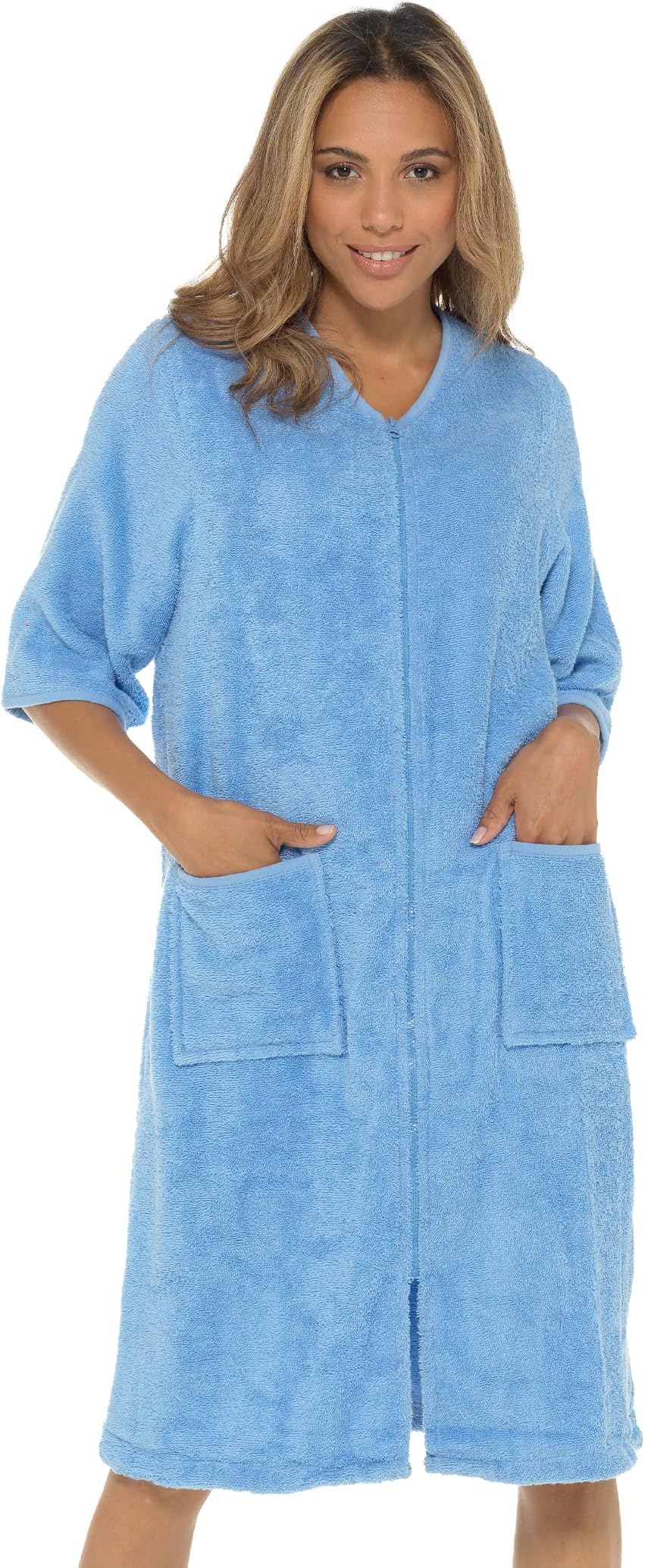 undercover lingerieUndercover Ladies Terry Towelling 100% Cotton Zip Through Dressing Gown Drying Bathrobe