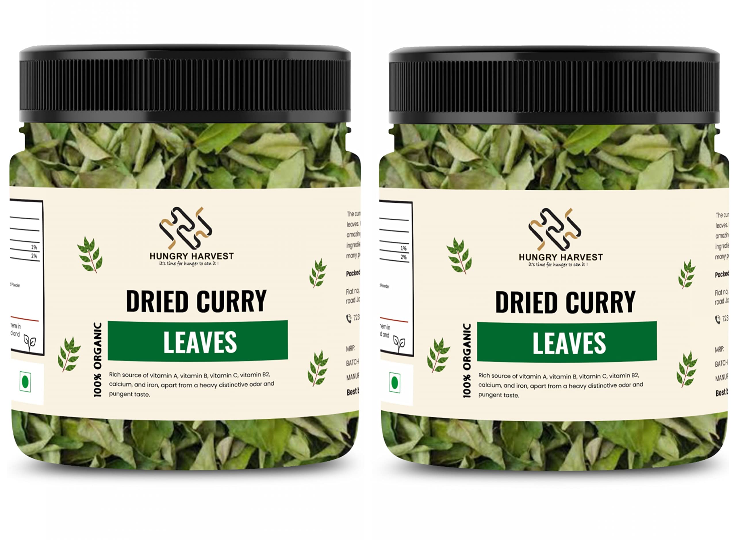 Hungry Harvest Curry Leaves | Dried Curry Leaves | Murrya koenigii | Dry Kadi Patta | Curry Leaf [Jar Pack] (100 Grams (Pack of 2 of 50 Grams)) (B0B57BHLDG) Amazon Price History, Amazon Price Tracker