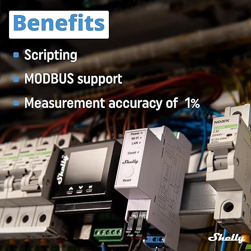 Miniatura 4 de Shelly Pro 3EM (120A)  Medidor de energía inteligente trifásico WiFi y Bluetooth  Consumo de 2 vías  Automatización del hogar  Compatible con Alexa
